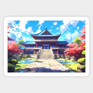 Japanese Temple Landscape – Anime Wallpaper Sticker